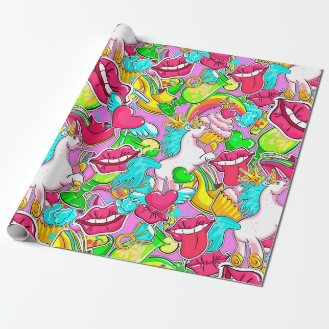 Pop Art Wrapping Paper (Unrolled)