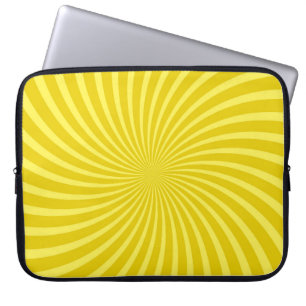 Pop art yellow background,  retro comic rays illus laptop sleeve