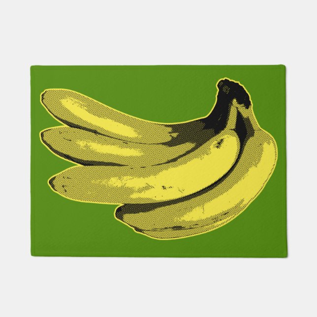Pop Art Yellow Banana Graphic Doormat (Front)