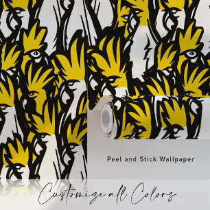 Pop Art Yellow Crested Cockatoos Wallpaper