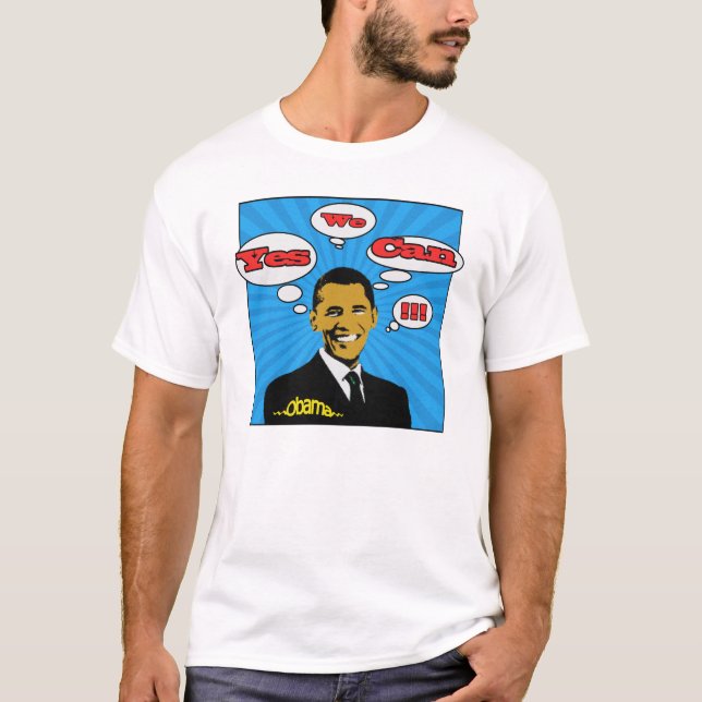 Pop Art Yes We Can Obama T-Shirt (Front)