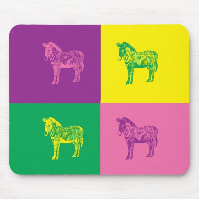 Pop Art Zebra Mouse Pad (Front)