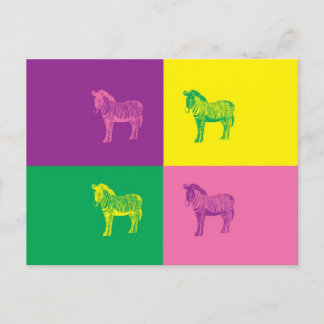 Pop Art Zebra Postcard