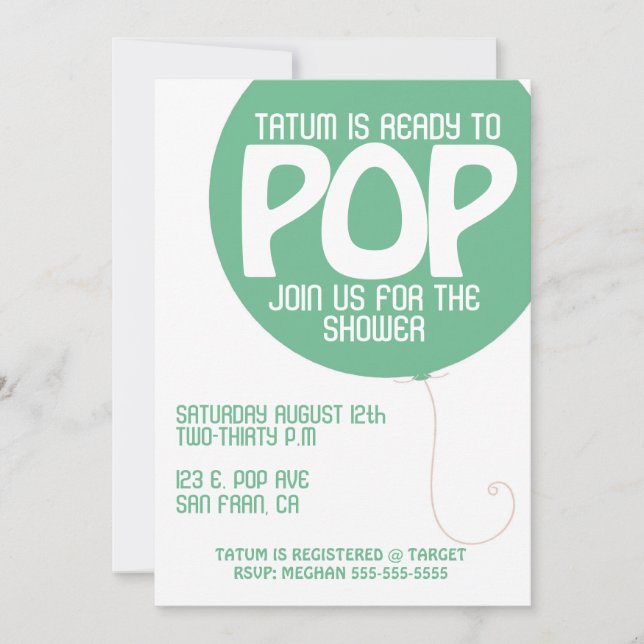 POP Baby Shower Invitation (Front)