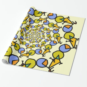 pop bicycles in circles wrapping paper
