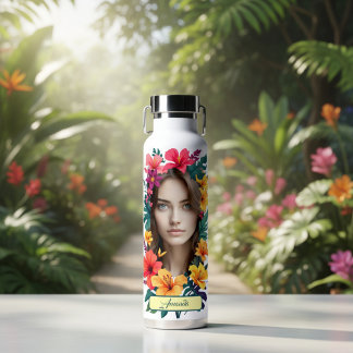 Pop Bloom Pattern two face Water Bottle