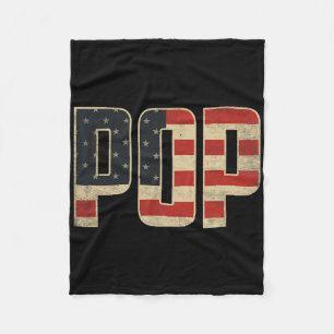 Pop Bold Patriotic American Flag Father’s Day Pop  Fleece Blanket