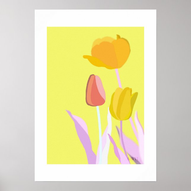 POP Botanical Art - Tulip Poster (Front)