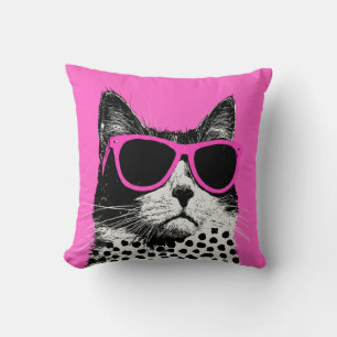 Pop Cat and Dog Two-Sided Throw Pillow