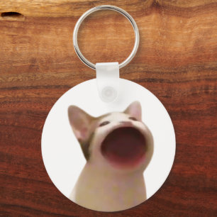 Pop Cat Meme Double Sided Keychain