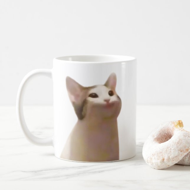 Pop Cat Meme Mug Double Sided (With Donut)