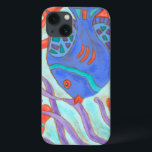 Pop-Coloured Fish iPhone 13 Case<br><div class="desc">This painting by Nancy Slocum captures the beautiful water life under seas. It represents colour fish swimming in the blue ocean. This picture will add colour to any living room or kids' room.</div>