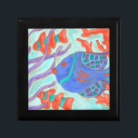 Pop-Coloured Fish Gift Box<br><div class="desc">This painting by Nancy Slocum captures the beautiful water life under seas. It represents colour fish swimming in the blue ocean. This picture will add colour to any living room or kids' room.</div>