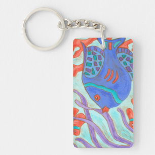 Pop-Coloured Fish Key Ring