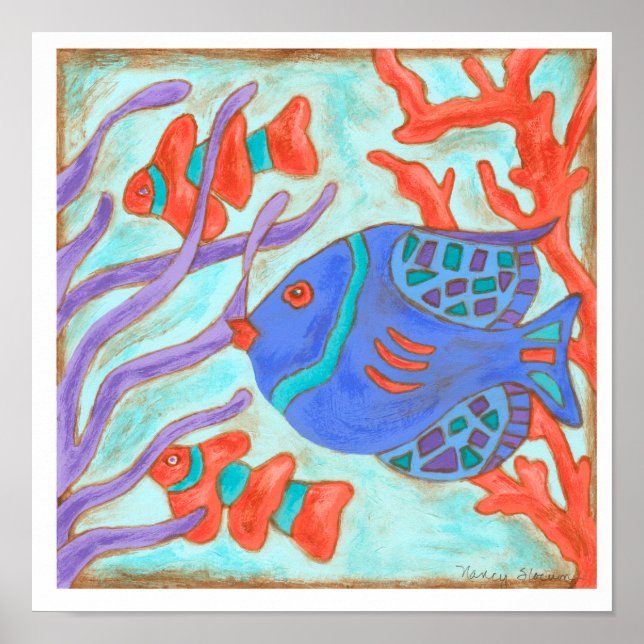 Pop-Coloured Fish Poster (Front)