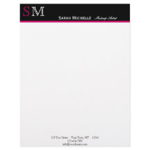 Pop Colours in Pink Green and Black Letterhead