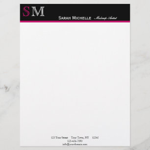 Pop Colours in Pink Green and Black Letterhead