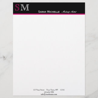Pop Colours in Pink Green and Black Letterhead