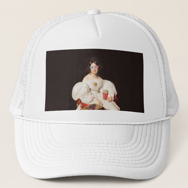 Pop Corn Diva with 3D Glasses  Trucker Hat (Front)