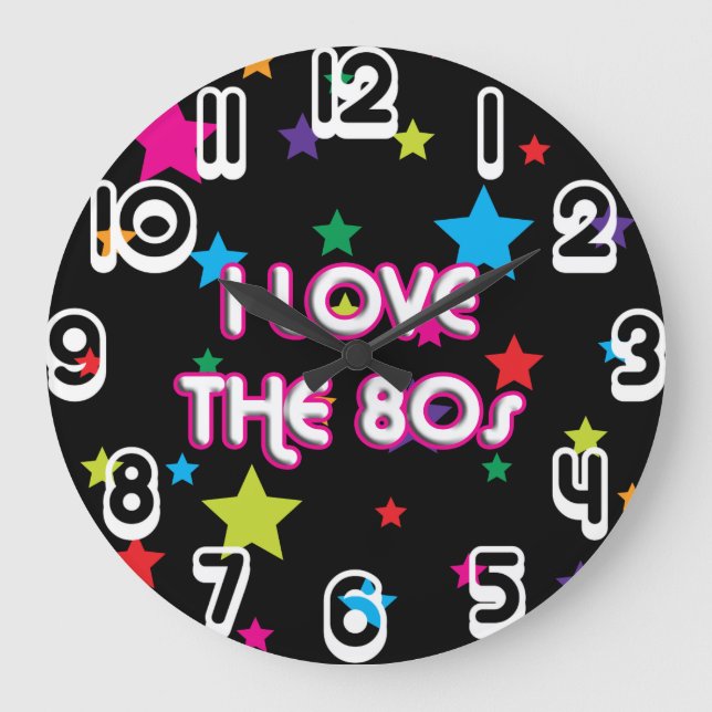 Pop Culture Retro I love the 80s Large Clock (Front)