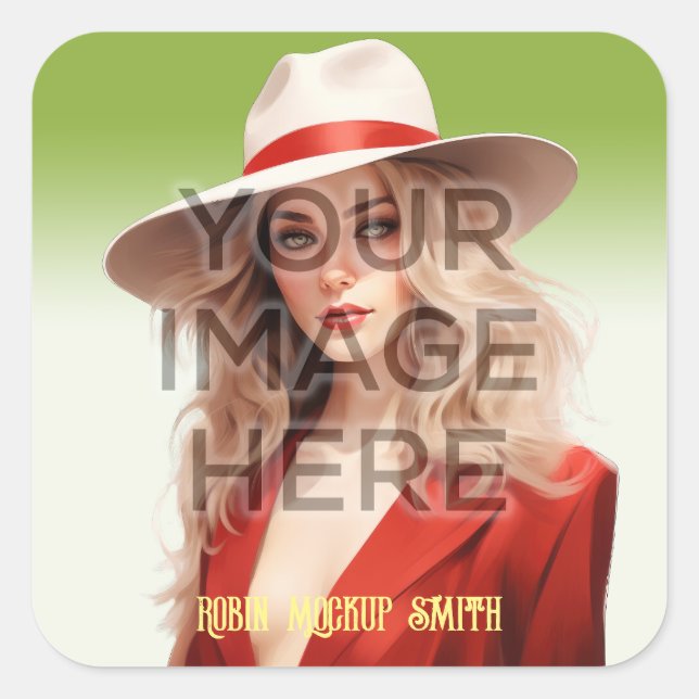 Pop Culture Signable Add Photo Personalised Custom Square Sticker (Front)