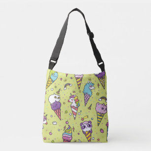 Pop Cute Ice Cream: Animal Pattern Crossbody Bag