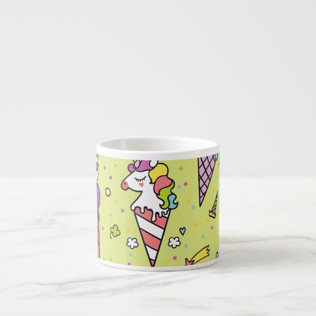 Pop Cute Ice Cream: Animal Pattern Espresso Cup (Front)