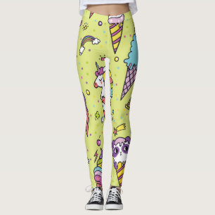Pop Cute Ice Cream: Animal Pattern Leggings
