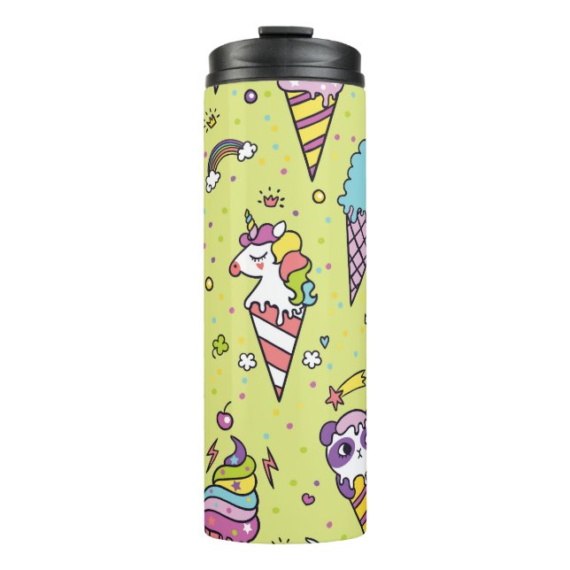 Pop Cute Ice Cream: Animal Pattern Thermal Tumbler (Front)