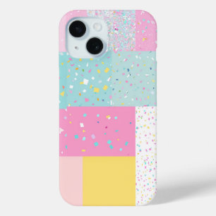 Pop Cute Patchwork Terrazzo Pattern iPhone 15 Case