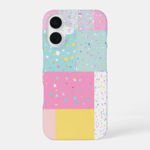 Pop Cute Patchwork Terrazzo Pattern iPhone 16 Case