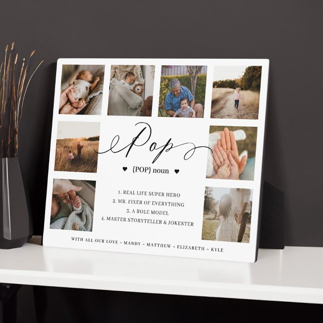 Pop Definition Script Photo Collage Keepsake Plaque (Pop Definition Script Photo Collage Keepsake Plaque)