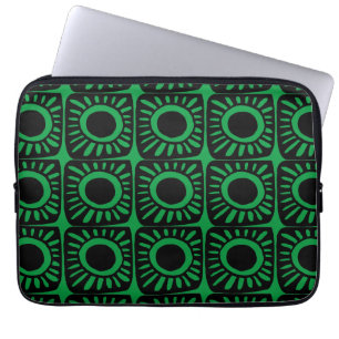 Pop design in green laptop sleeve