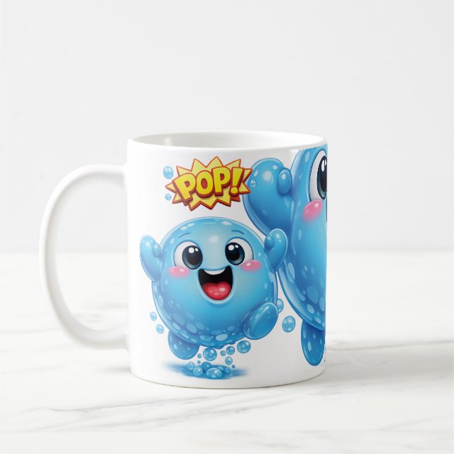 Pop Drop Blue Coffee Mug (Left)