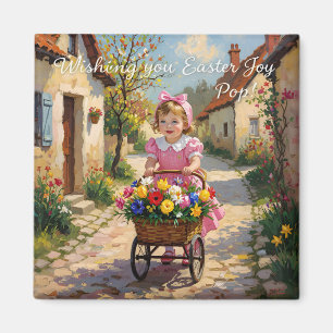POP ~ EASTER JOY ~ Little Girl Flowers ~ Magnet