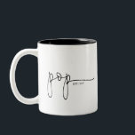 Pop Established | Grandpa Gift Two-Tone Coffee Mug<br><div class="desc">This mug features the text pop in a beautiful script with "est" and the year! This would make a perfect gift for her for father's day, Christmas, birthday, or the perfect pregnancy announcement for that unexpected surprise that the soon to be pop can use forever! Change the colour of the...</div>