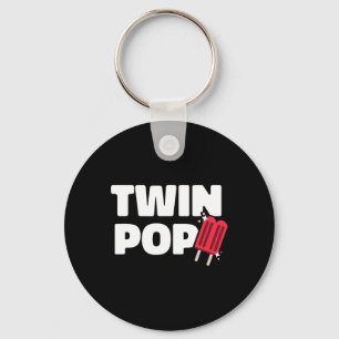Pop Fathers Day Dad Of Twins  Key Ring