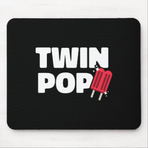 Pop Fathers Day Dad Of Twins Mouse Pad