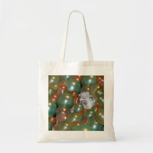 Pop Fest: Funny Staffy Puppy In The Balloons, Tote Bag
