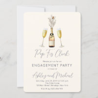 Pop Fiz Champagne Engagement Party Invitation