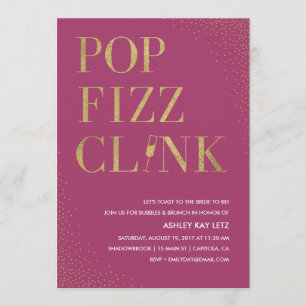Pop Fizz Clink Bridal Shower Brunch Invitation