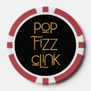 Pop Fizz Clink Elegant Typography Poker Chips