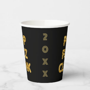 Pop Fizz Clink Modern Typography New Year's Eve Paper Cups