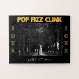 Pop Fizz Clink Modern Typography New Year's Photo Jigsaw Puzzle