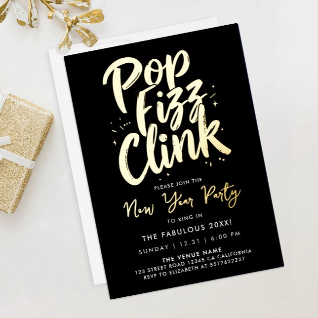 Pop Fizz Clink Stylish Black New Year Party Script (Creator Uploaded)