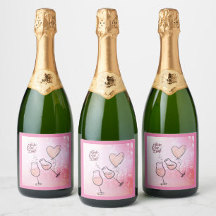 Pop Fizz Clink Wine Glass Sparkling Wine Celebrate Label