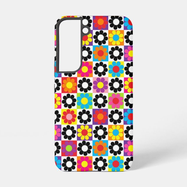 Pop Flower Power Squares Samsung Galaxy S22 Case (Back)