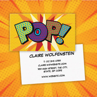 POP Fun Modern Colourful Comic Book Business Card