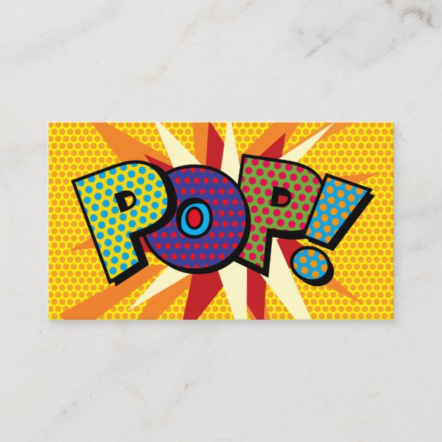 POP Fun Retro Comic Book Business Card (Front)