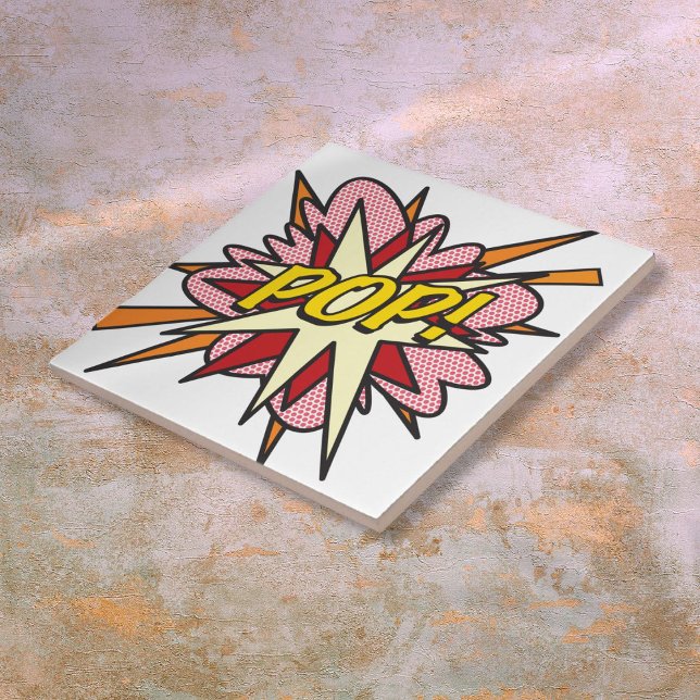 POP Fun Retro Comic Book Pop Art Ceramic Tile (POP Fun Retro Comic Book Pop Art Ceramic Tile)
